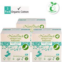 NATRATOUCH ~ COMPOSTABLE ~ Certified Organic Cotton Panty Liner Long (3 Pack Total 60 Liners)
