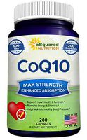 CoQ10 (400mg Max Strength, 200 Capsules) - High Absorption Vegan Coenzyme Q10 Ubiquinone Supplement Pills, Extra Antioxidant CO Q-10 Enzyme Vitamin Tablets, Coq 10 for Healthy Blood Pressure & Heart