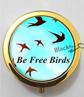 BlackKey Be Free Birds 3-Compartment Decorative Pocket Gift Box Case Organizer for Pill, Color 2 -1122