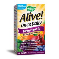 Nature's Way Alive! Once Daily Women's Multivitamin, Ultra Potency, Food-Based Blends (240mg per serving), 60 Tablets