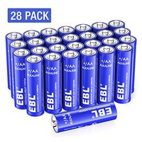EBL AA Batteries (28-Pack), 1.5V Double A Alkaline Battery with 10-Year Shelf Life