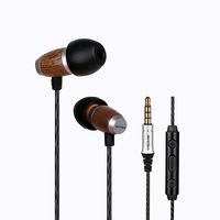SIVGA M007 Portable Rosewood Hi-Fi Stereo Wired in-Ear Noise-isolating Hand-Free Calling Earbuds with Microphone and Case