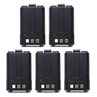 BAOFENG 5pcs 7.4V 1800mAh Li-ion Battery Walkie Talkie DM-5R UV-5R UV-5RE BF-F8HP UV-5R V2+ Plus UV-5RTP Series Two Way Radio (5, Black)