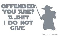 UR Impressions Silv Yoda Offended You are?. Decal Vinyl Sticker Graphics for Car Truck SUV Van Wall Window Laptop|Silver|7.2 X 3.6 inch|URI218-S