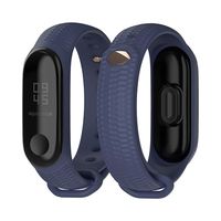 Mijobs Compatible Xiaomi Mi Band 3, Soft Silicone Replacement Bands Breathable Soft Strap Bracelet Accessories Compatible Xiaomi Mi Band 4 Smart Watch Bracelet Wristband with Clasp (Midnight Blue)