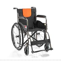 Transport Mobility Wheelchair,Full Steel Tube Reinforced Foldable Portable Inflatable-Free Rear Wheel Wheelchair,220.4 Lb Load,18.1 in Seat Width