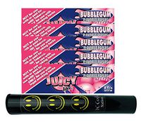 Herb Airtight Tube Pocket Protector with Juicy Jay's Bubblegum 1.25 Flavored Hemp Rolling Papers 5 Count DC Crafts Nation- Happy Face
