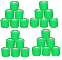 2 Inch Vet Wrap Tape Self Adhesive Medical Bandage Free Bonus Rolls (Neon Green) (22 Pack Plus 2 Free Rolls) Self Adherent Cohesive First Aid Sport Flex Wrist Ankle Knee Sprains and Swelling