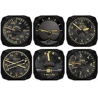 6-Piece Vintage Aircraft Instrument Inspired Coaster Set