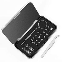 Universal Eyeglass Repair Kit, Assorted Tiny Screw Nut Washer Tweezers Nose Pad Set with 3 in 1 Micro Screwdriver for Glasses, Eyeglasses, Sunglasses and Watch Repair (Black)