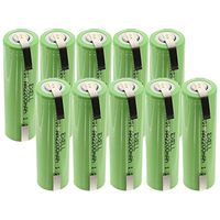 (10-PACK) Exell 1.2V AA Size 2200mAh NiMH Rechargeable Batteries w/Tabs use with high power static applications (Telecoms UPS and Smart grid) radio controlled devices electric tools electric mopeds
