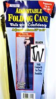 Adjustable Folding Cane, Aluminum, Black