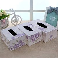 T-ZJHC Home Tissue Box Living Room Creative, Light Purple Butterfly Love Flower, Large (24 12 8.5CM)