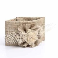 Factory Direct Craft Set of 2 Natural Buralp Decorative Wraps with Velcro Closure for Candles, Florals, and Decor