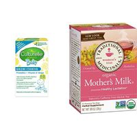 Culturelle Baby Probiotic Grow & Thrive Drops, 0.30 oz and Traditional Medicinals Organic Mother’s Milk Tea, 16 Tea Bags (Pack of 6)
