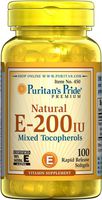 Puritan's Pride Vitamin E-200 iu Mixed Tocopherols Natural-100 Softgels