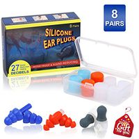 Ear Plugs for Sleeping - Noise Cancelling Ear Plugs for Swimming Sleeping Traveling Shooting,Concerts, Reusable Silicone Moldable Ear Plugs for Sound Blocking.Noise Reduction(8 Pairs)
