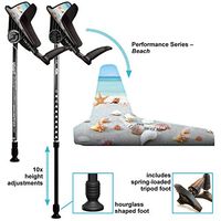 smartCRUTCH Performance Series Forearm Crutch with Premium Spring Loaded Flextip, 15-90 Degree Rotation - 2 Adult Ergonomic Adjustable Walking Aids - Medium, Beach