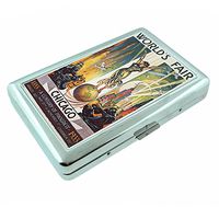 Metal Silver Cigarette Case Vintage Poster D-042 World's FAIR Chicago Illinois 1833 1933 A Century of Progress Vintage