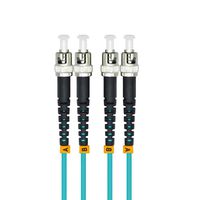 Jeirdus 200M ST to ST 10G OM3 Indoor Armored Duplex 50/125 Fiber Optic Cable Jumper Optical Patch Cord Multimode 200Meters 656ft ST-ST