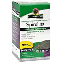 Natures Answer Spirulina - Promotes a Healthy Body - 800 mg - Tested - 90 Vegetarian Capsules (Pack of 3)