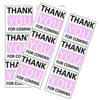 120ct Thank you for coming stickers - light pink