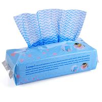 SGYH Disposable No-wash Kitchen Towels Dishcloths, Multicolor Non-Woven Absorption Cleaning Cloth Rags Kitchen Dish Cloths, 80 Sheets per Pack (Blue)