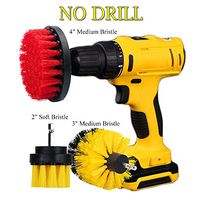 HIFROM 2"+ 3"+ 4"Drill Brush - Soft Medium Power Drill Attachment Scrub Cleaning Brush Kit for Bathroom Showers Tile Grout Kitchen Pool Glass Carpets Upholstery Leather