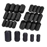BestTong 40 Pack Clip-on Ferrite Ring Cores, RFI EMI Noise Suppressor Cable Clip for 3mm/ 5mm/ 7mm/ 9mm/ 13mm Diameter Led Light Radio Static, Black Noise Filter Clip