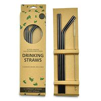 Reusable 10.5" Stainless steel straws 4 (black)