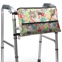 Walker Bag Wheelchair Accessories by Pacmaxi, Walker Accessory Tote Pocket for Walkers Rollators Wheelchairs, Multiple Pockets, Carabiner Clip (Green)