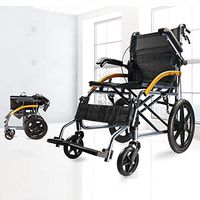 LYYYL Wheelchair Lightweight Folding Portable Transport Chair with Bags Solid Tires Seatbelt Hand Brakes Comfortable Armrest Seat Heavy Duty 176lbs Swing Away Foot Rrests for Men and Women