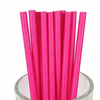 Free DHL 500 pcs Plain Deep Pink Paper Straws Bulk, Vintage Colored Disposable Solid Color Hot Pink Paper Drinking Straws for Holiday Party, Wedding, Baby Shower, Birthday, Pure Mason Jar Straws