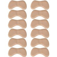 Senkary 6 Pairs Heel Grip Liner Self Adhesive Back Heel Pads Shoe Insoles Cushion Pads Shoe Heel Stickers Foot Care Protectors (Khaki)