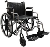 Drive Medical Sentra EC Heavy Duty Wheelchair with Various Arm Styles and Front Rigging Options, Black, Bariatric, 24 Inch