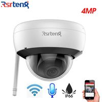 Rsrteng 4MP WiFi Camera Network IP Security Camera P2P Mobile Client APP Audio Built-in Microphone IR Day/Night H.265 Outdoor IP66 TF Slot Onvif 2.4GHz WiFi 2.8mm Lens RST-KD141-W (DS-2CD2141G1-IDW1)