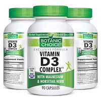 Botanic Choice Vitamin D3 Complex - Adult Daily Supplement- Delivers Essential Sunshine Vitamin Supports Healthy Bones and Teeth Promotes Immune System Health and Overall Wellness 90 Capsules