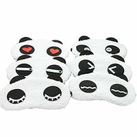 WIN-MARKET 4Pcs Character Soft Eye Sleep Cute Funny Cartoon Panda Light Sleeping Face Eye Mask Shade Blindfold Blackout Goggles