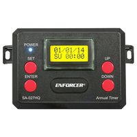 Seco-Larm SA-027HQ 365-Day Annual Timer with Two Relay Outputs; 100 Programmable Events, Password Protection, 10 Programmable Holidays, Built-in Clock Backup Battery, Alphanumeric Backlit LCD Display