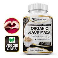 VibraxLabs 100% Organic Peruvian Black Maca Root Capsules, 1000mg, Supports Healthy Energy & Performance for Men & Women, High Potency, Enhanced Absorption, Non GMO, 90 Capsules, Made in USA