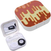 Portable Contact Lens Case Box Travel Kit Mirror + Bottle + Tweezers Container Holder [ Melt Modern Retro ]