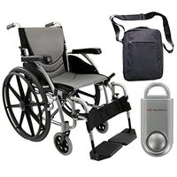 Karman S-Ergo 115 Ultra Lightweight Ergonomic Wheelchair | Seat Size 18" X 17" | Swing Away Footrest | Fixed Wheels and Mag Wheels in Silver & Free Silver Safety Alarm!!