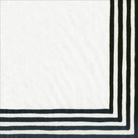 Stripe Border Black White Lunch Napkins