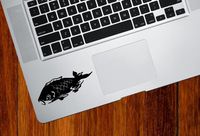 Yadda-Yadda Design Co. Koi Fish - Trackpad/Keyboard - Vinyl Decal (Black)