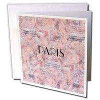 3dRose Digitally Painted Girly Eiffel Towers With Bows n Paris - Greeting Cards, 6 x 6 inches, set of 6 (gc_109712_1)