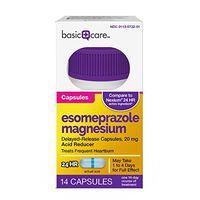Basic Care Esomeprazole Magnesium Delayed Release Capsules, 20 mg, Acid Reducer, 14 Count