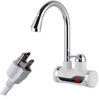 Tankless Electric Hot Water Heater Faucet 220V Kitchen 360 Degree Rotation Instant Water Heating Tap With LED Digital Display Lateral type Under Type (Big Under Inflow) (LateralType)