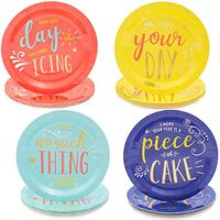 Multicolored Birthday Party Paper Plates (9 in, 48 Pack)