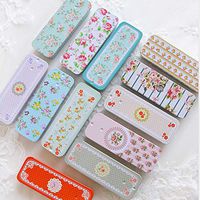 Slip Lid Mini Iron Box,Pastorale Tin Boxs to Store Sugar, Coffee, Tea and Toothpick Pill Case Dispenser Random Color(Random Color)