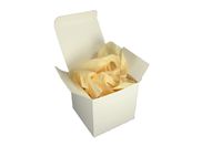 Verazui French Vanilla Pack of 100 White Favor Boxes 3x3x3 with Color Tissue Paper Sheets
